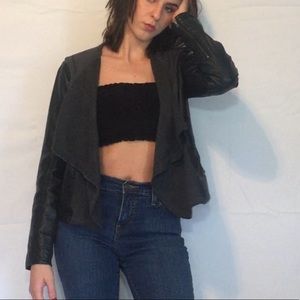 Badass faux leather jacket with hood